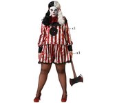 Atosa disfraz payasa halloween rojo camiseta con pantalón mujer adulto XXL
