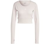 Camiseta de yoga y pilates adidas studio gris mujer