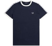 Camiseta fred perry taped ringer hombre azul carbon