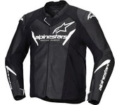 Alpinestars Faster V3 Chaqueta de cuero para moto - Negro Blanco (46)