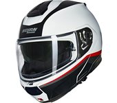 Nolan N100-6 Incognito N-Com Casco - Negro Blanco Rojo (M)