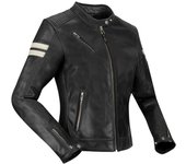 Segura Romeo Chaqueta de cuero para moto para mujer - Negro Blanco (38)