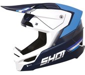 Shot Race Tracer Casco de motocross - Negro Blanco Azul (S)