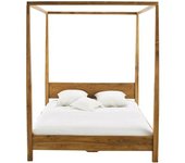 Maisons du Monde Cama con dosel 160 × 200 del acacia con somier de láminas de madera de pino