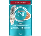Pack ahorro: PURINA ONE 52 x 85 g - 52 x 85 g - Adulto con vacuno y zanahoria