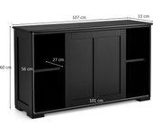 Costway Aparador de Cocina Buffet con Puertas Correderas Armario Multiusos Organizador de Almacenamiento para Comedor Salón 107 x 33 x 60 cm Negro