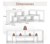 Costway Mueble TV Consola 3 Piezas para Televisores de Hasta 165,1 cm Gran Espacio de Almacenamiento Diseño de Combinación Libre Blanco
