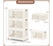 Costway Contenedores Apilables 159/212/265L con Tapa Ruedas Organizador Plegable con Puertas Transparentes