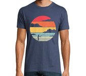 Camiseta Hombre Manga Corta Puesta De Sol Pescador Deporte Pesca Deportiva Naturaleza laTostadora