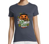 Camiseta Mujer Manga Corta Son mais de Samaín que de Halloween - Muller laTostadora