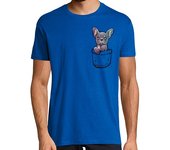 Camiseta Hombre Manga Corta bolsillo lindo bulldog francés - camisa para hombre laTostadora