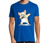 Camiseta Hombre Manga Corta Perro Bulldog Francés Crema DAB! laTostadora