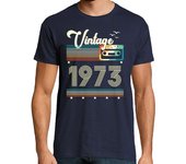 Camiseta Hombre Manga Corta casete de estilo retro vintage 1973 laTostadora