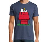 Camiseta Hombre Manga Corta Casita de Snoopy y Woodstock laTostadora