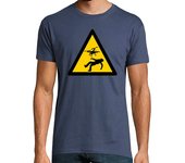 Camiseta Hombre Manga Corta Camiseta Peligro Drones laTostadora