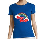 Camiseta Mujer Manga Corta abrazos gratis retro arco iris laTostadora