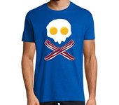 Camiseta Hombre Manga Corta Huevos y Beicon (Bandera Pirata) laTostadora