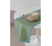 RNT by Really Nice Things Set de mesa mantel y servilletas 8 piezas 100% lino aguamarina y azúl