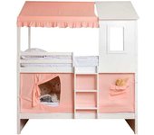 MueMue Techo para litera litera casita 105 algodón rosa 70x189/164x133cm
