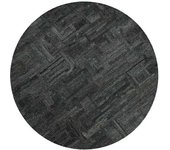 Wecon Home Alfombra redonda gris y azul diseño tuftado a mano en relieve 200 rd