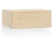 Decowood Mesita de noche de madera maciza flotante en tono natural de 40x15cm