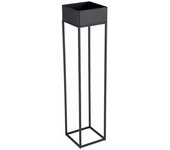 MACABANE Mesita alta cuadrada/soporte para plantas negra con patas de metal l