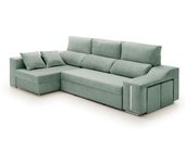 Velare Sofá chaise longue cama con arcón y puff izq. Agua marina 264x145x105