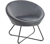 Tectake Sillón de cóctel redondo, efecto terciopelo, 83 x 73 x 82 cm antracita