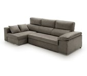 Velare Sofá chaise longue cama con arcón izquierda gris tostado 264x145x105