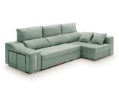 Velare Sofá chaise longue cama con arcón y puff der. Agua marina 264x145x105