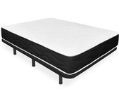 Duérmerte Online Base tapizada flora negro + colchón viscoblack viscoelástico 135x190cm