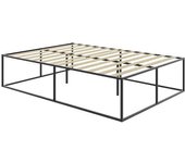 Tectake Estructura de cama de metal resistente 250kg y 140x200x46,5 cm, negro