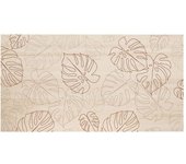 Decowood Cabecero de madera estampado motivo 'leaves lines' natural de 105x80cm