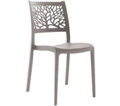 Fuori Conjunto de 6 sillas de resina para interior o exterior gris tórtola