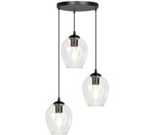 Wonderlamp Lámpara colgante con base redonda y 3 pantallas de cristal máx. 100cm