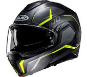 HJC i100 Lorix Casco - Negro Gris Amarillo (XS 54 55)