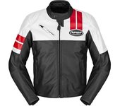 Spidi Roar Chaqueta de cuero para moto - Negro Blanco Rojo (46)