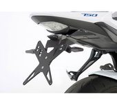 PROTECH Kit de soporte de matrícula  que incluye reflector y placa de acero inoxidable ligero/aluminio recubierto de polvo negro - Negro