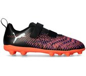 Puma - Bota de fútbol Future 8 Play Cinta Adhesiva FG/AG Niño, Unisex, Black-White-Glowing Red, 3 UK