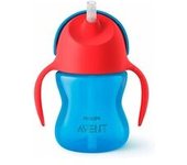 Vaso pajita y asas azul 210 ml +6m 1 unidad (Azul) - Philips Avent