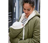 Chaqueta acolchada evolutiva y reversible de embarazo y porteo ENVIE DE FRAISE caqui