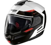 Nolan N90-3 Reflector N-Com Casco - Negro Blanco Rojo (L)