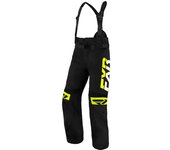 FXR RRX 2025 Pantalones con tirantes impermeables para motos de nieve - Negro Amarillo (M)