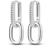 pendientes de Aro para mujer, joyería de plata 925, regalo para niña, pavé brillante, CZ, forma de corazón en U, estrella, luna Escanea el QR para ver el artículo en tu móvil  31 valoraciones 631 vendidos