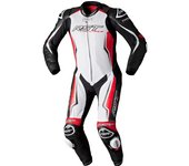 RST V4.1 Evo Kangaroo Airbag One Piece Traje de cuero de motocicleta - Negro Blanco Rojo (M)