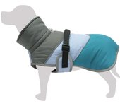 Impermeable azul y gris Adventure para perros 25 cm