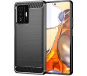 Max Power Digital Funda Fibra Carbono Para Xiaomi Mi 11t / Mi 11t Pro Antigolpes Silicona Negra
