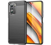 Max Power Digital Funda Fibra De Carbono Para Xiaomi Poco F3 / Mi 11i Antigolpes Silicona Negra