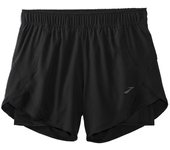 Pantalón de running brooks chaser 5" 2-in-1 black mujer
