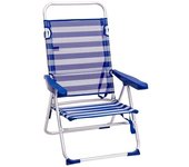 LOLAhome Silla de playa alta plegable y reclinable de 4 posiciones de aluminio y